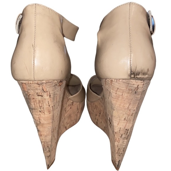 MICHAEL MICHAEL KORS Nude Platform Wedge Heels Size 6 - Picture 10 of 11